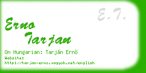 erno tarjan business card